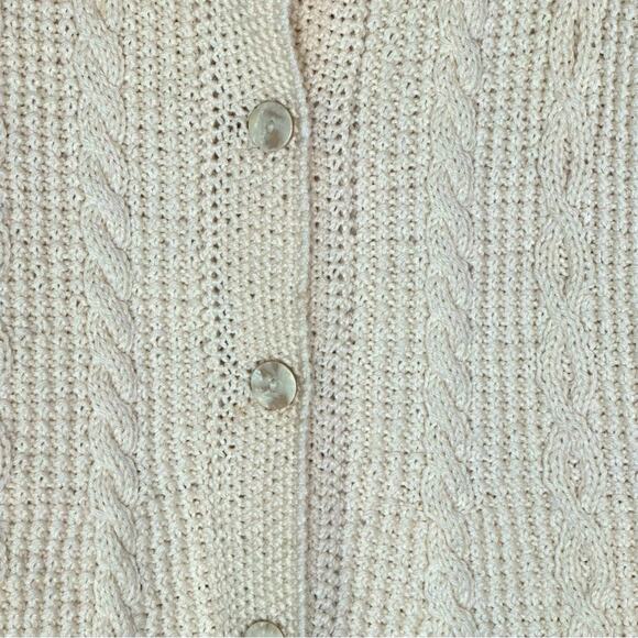Quill’s Woolen Market Irish Made Classic Cardigan - CREAM - Picture 5 of 10
